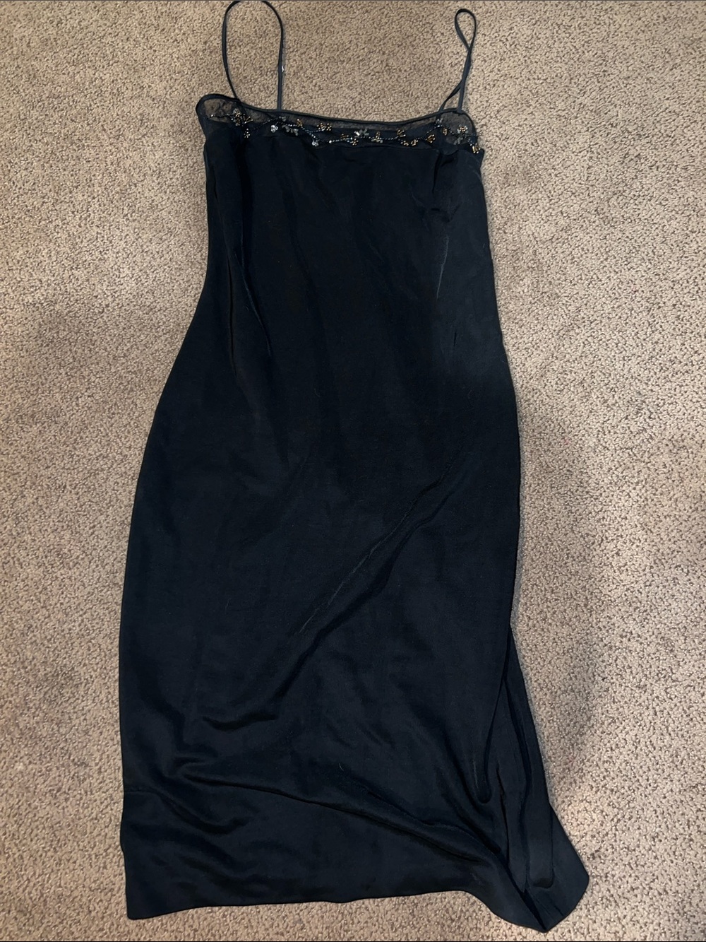 Laundry by Shelli Segal Y2K 90’s beaded black dress small 6